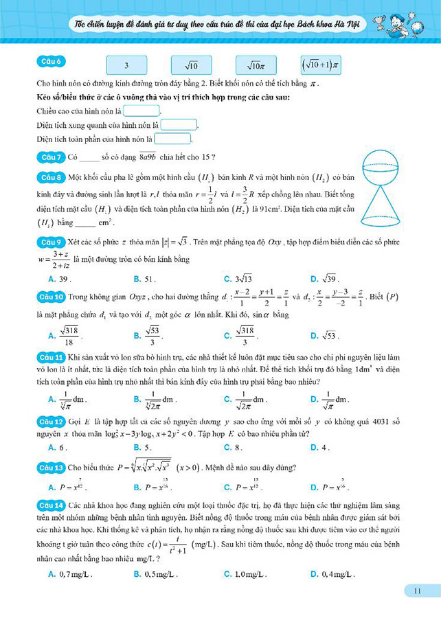 Tốc Chiến - Luyện Đề Kiểm Tra Tư Duy - Theo Cấu Trúc Đề Thi Của Đại Học Bách Khoa Hà Nội (Tái Bản 2025) - Ảnh 4