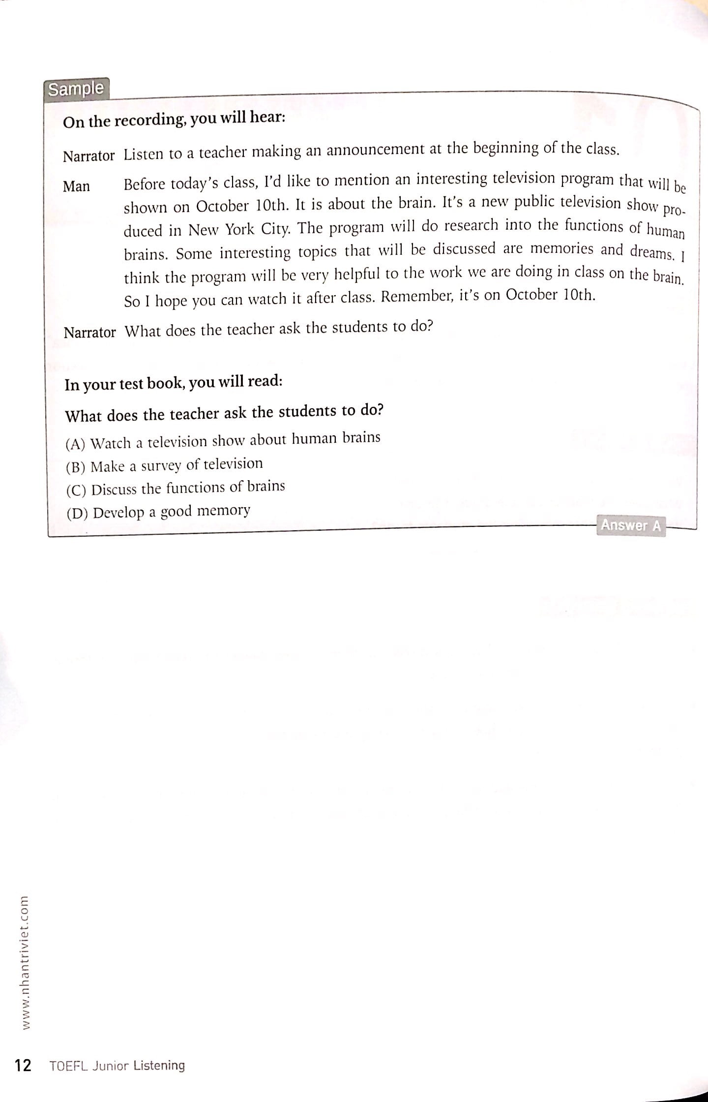 toefl junior listening (kèm cd) - Ảnh 6