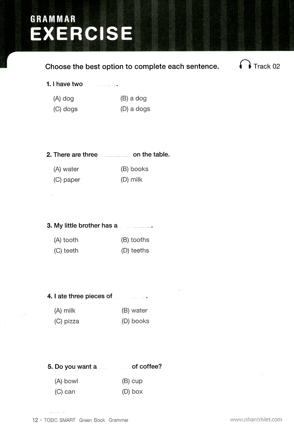 toeic smart - green book grammar (kèm cd) - Ảnh 6