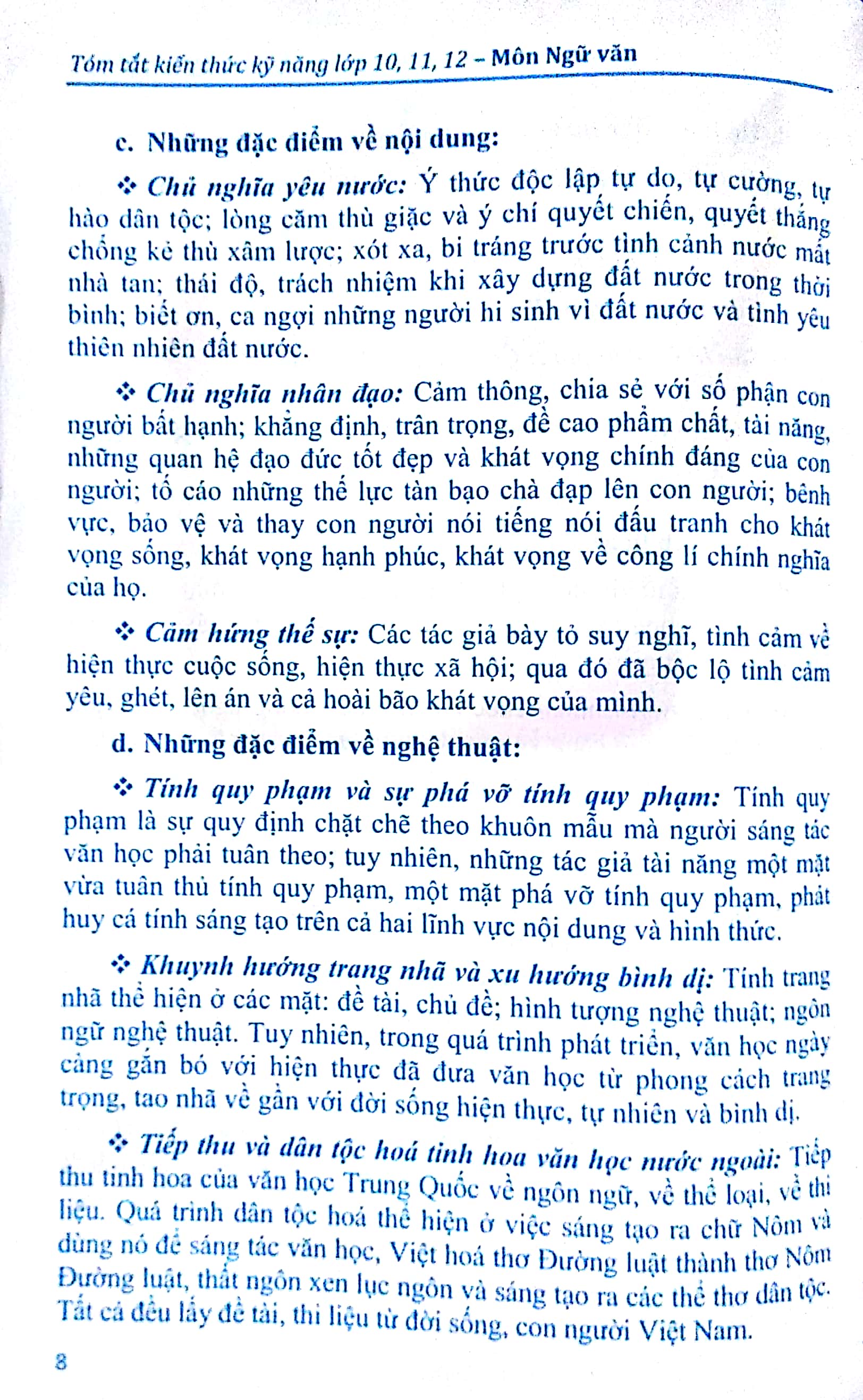 tóm tắt kiến thức - kĩ năng lớp 10/11/12 môn ngữ văn chuẩn bị cho kì thi thpt - Ảnh 7