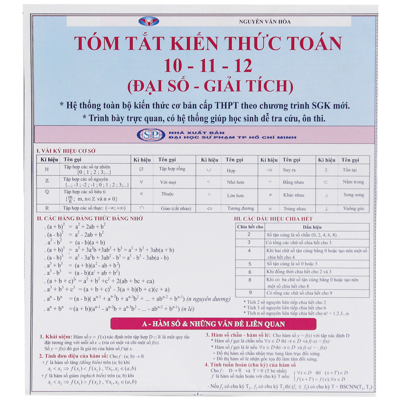 tóm tắt kiến thức toán 10-11-12 - đại số - giải tích - Ảnh 3