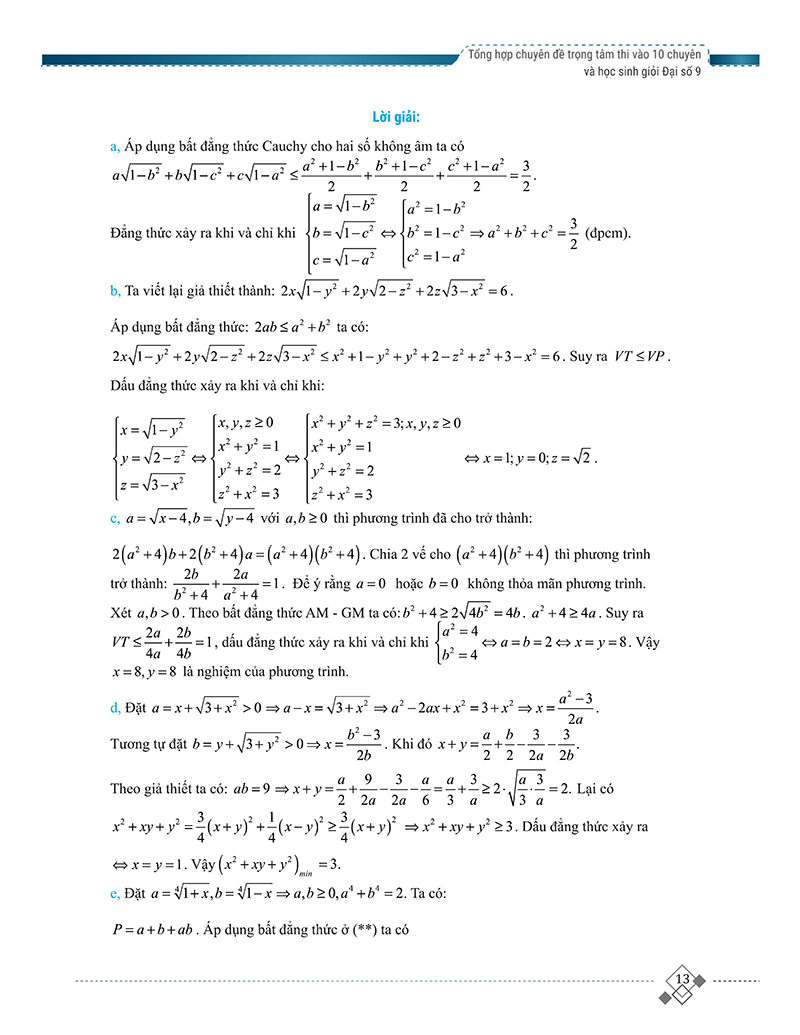 tổng hợp chuyên đề trọng tâm thi vào 10 chuyên và học sinh giỏi - đại số 9 - Ảnh 12