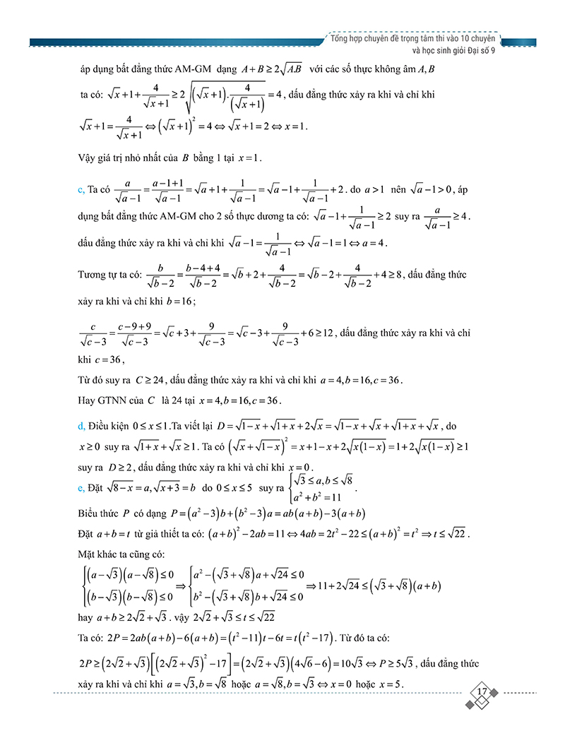 tổng hợp chuyên đề trọng tâm thi vào 10 chuyên và học sinh giỏi - đại số 9 - Ảnh 16