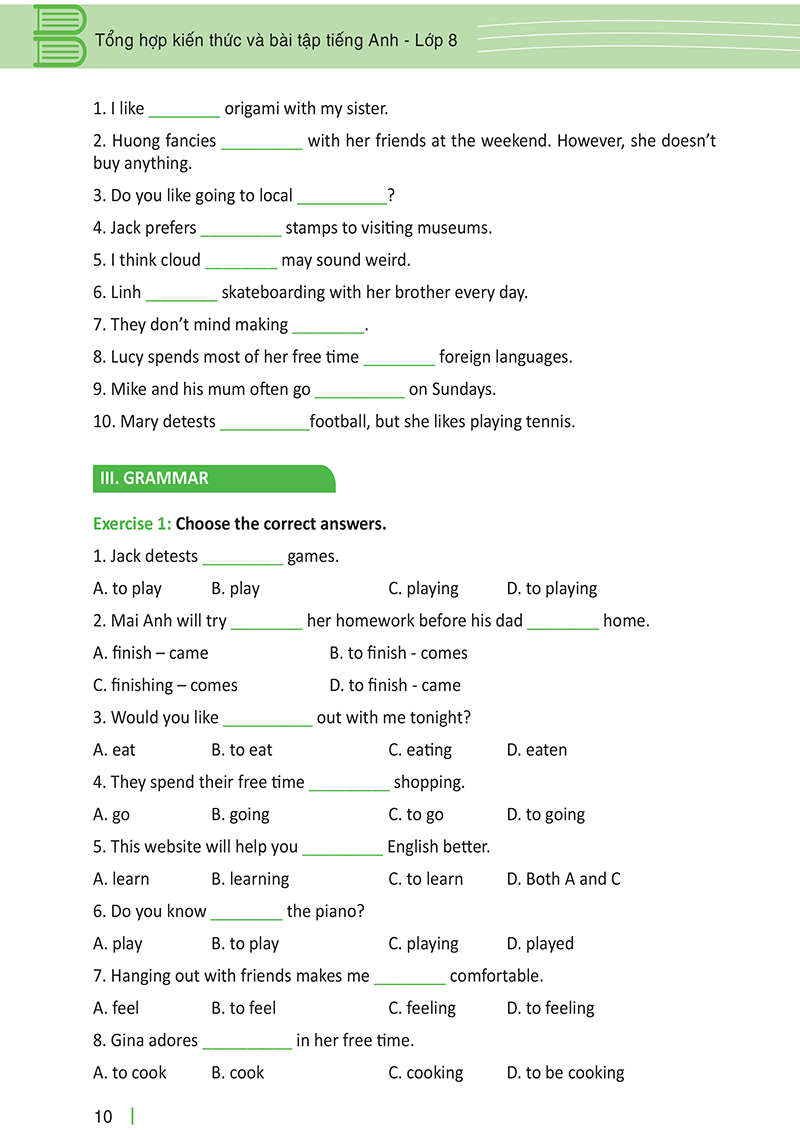 tổng hợp kiến thức và bài tập tiếng anh lớp 8 - Ảnh 10