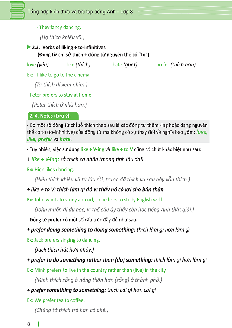 tổng hợp kiến thức và bài tập tiếng anh lớp 8 - Ảnh 8