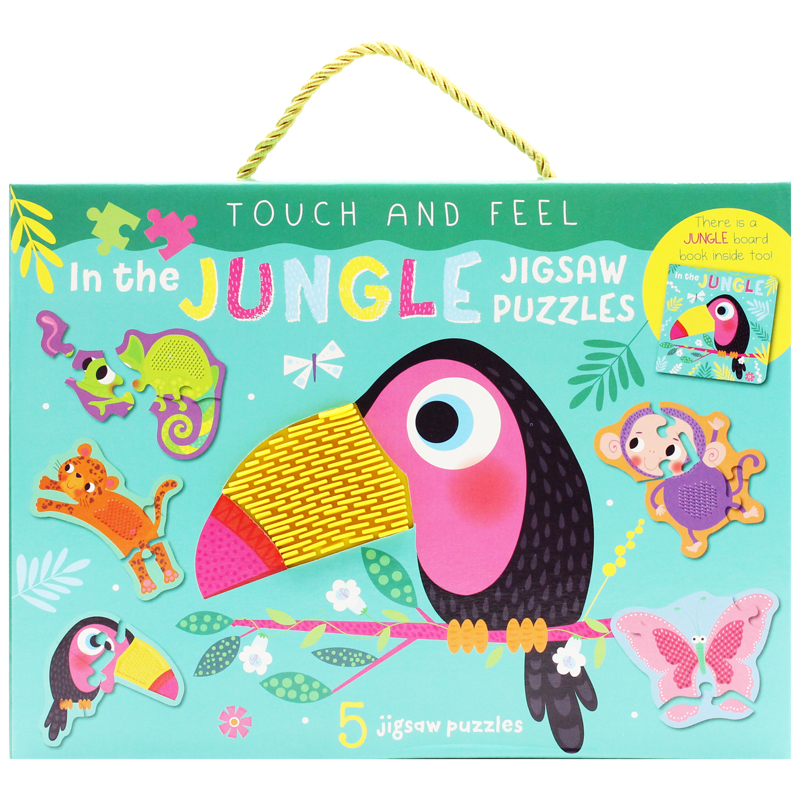 touch and feel jigsaw puzzles boxset - jungle (5 jigsaw puzzles) - Ảnh 4