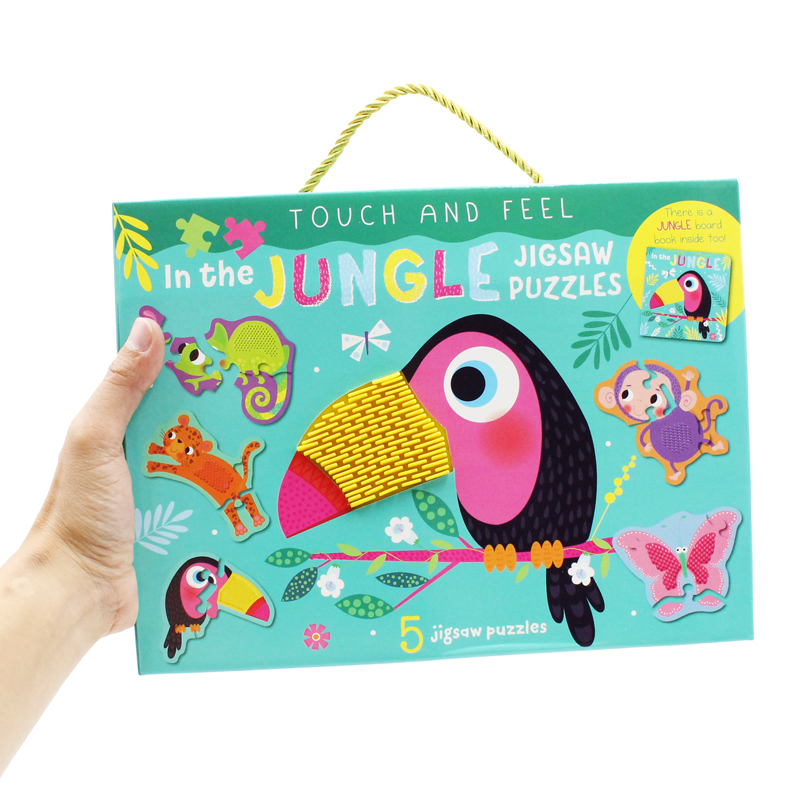 touch and feel jigsaw puzzles boxset - jungle (5 jigsaw puzzles) - Ảnh 9