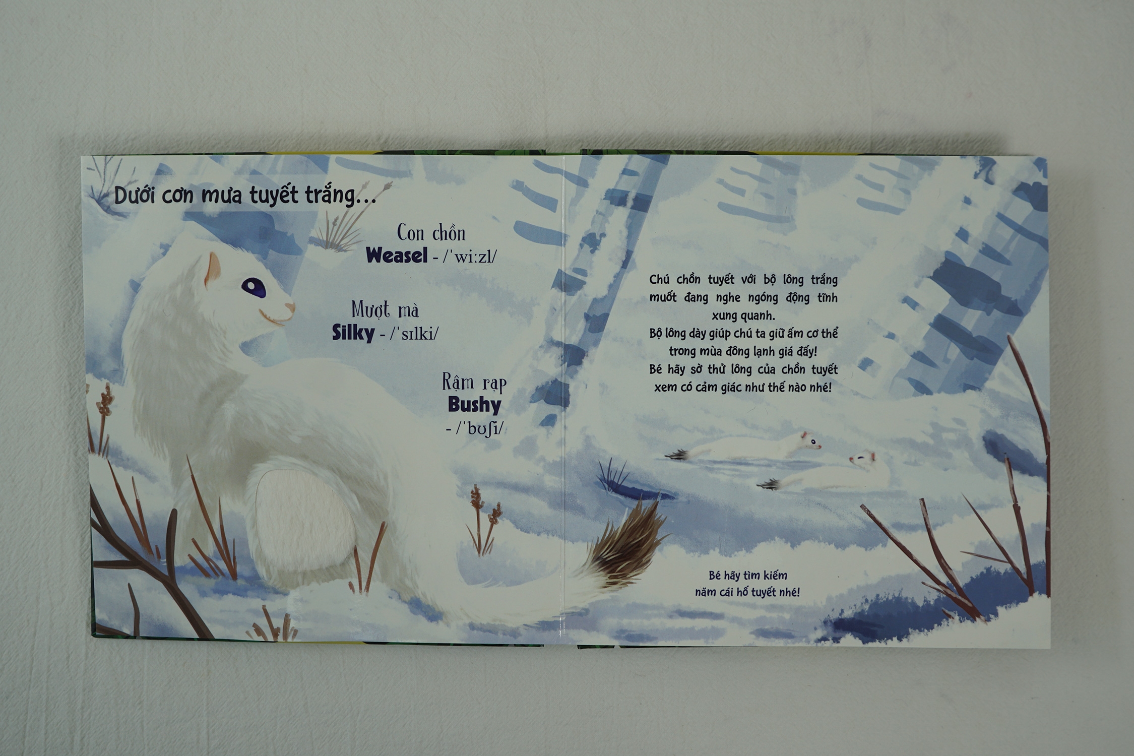 touch and feel - sách sờ chạm khám phá - thế giới động vật - bốn mùa tươi đẹp - Ảnh 7