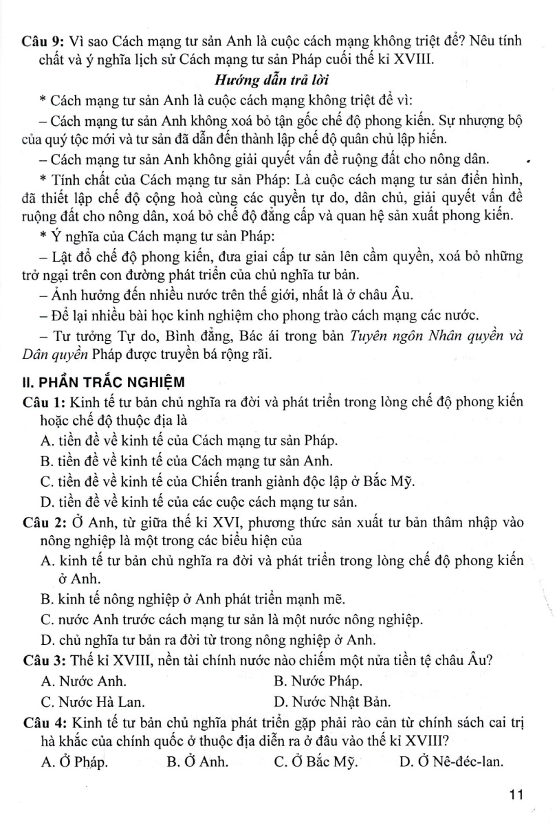 trả lời câu hỏi lịch sử 11 - tự luận và trắc nghiệm (dùng chung cho các bộ sgk hiện hành) - Ảnh 11