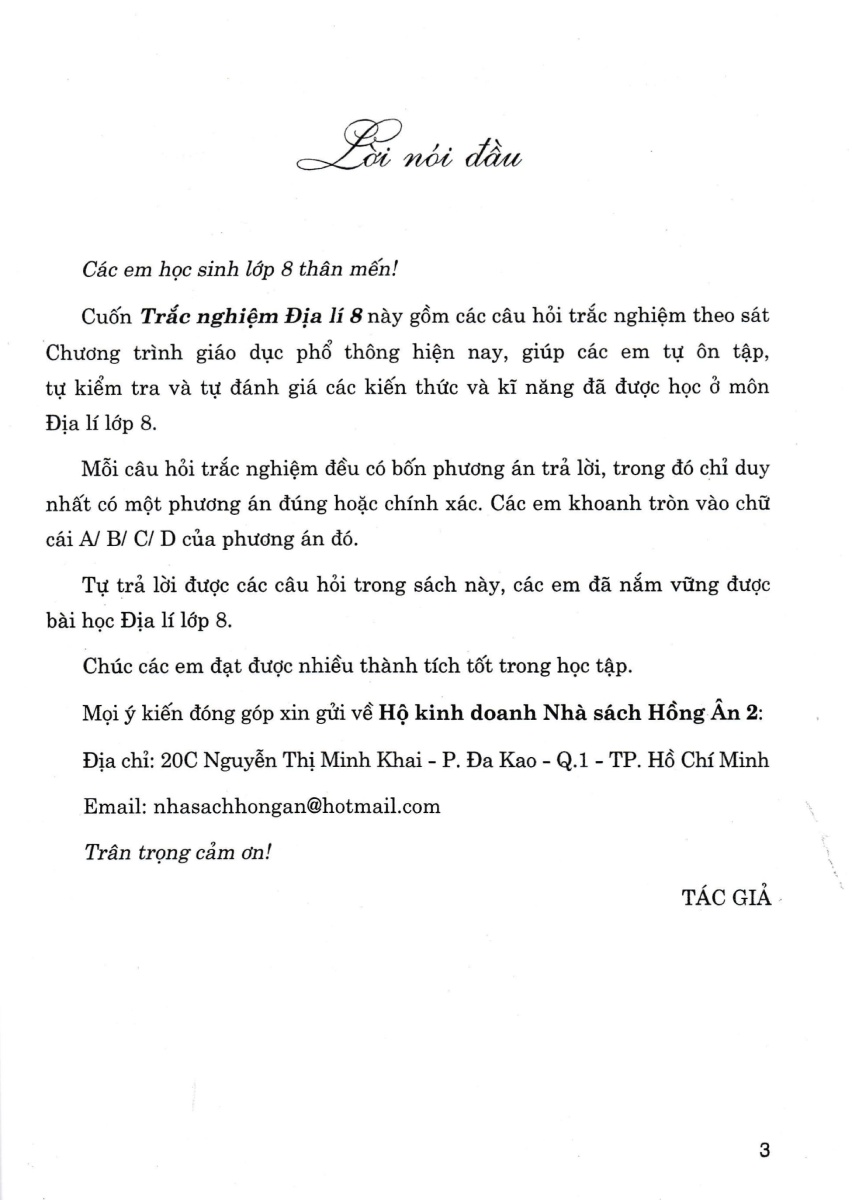 trắc nghiệm địa lí 8 (dùng chung cho các bộ sgk hiện hành) - Ảnh 3