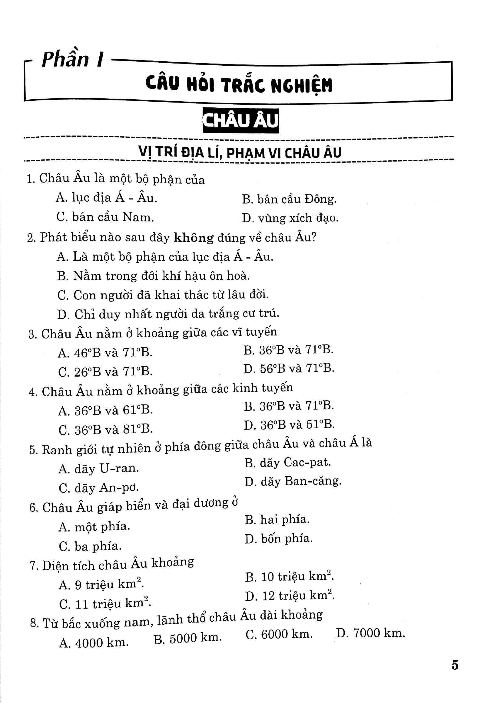 trắc nghiệm địa lí lớp 7 (dùng chung cho các bộ sgk hiện hành) - Ảnh 6