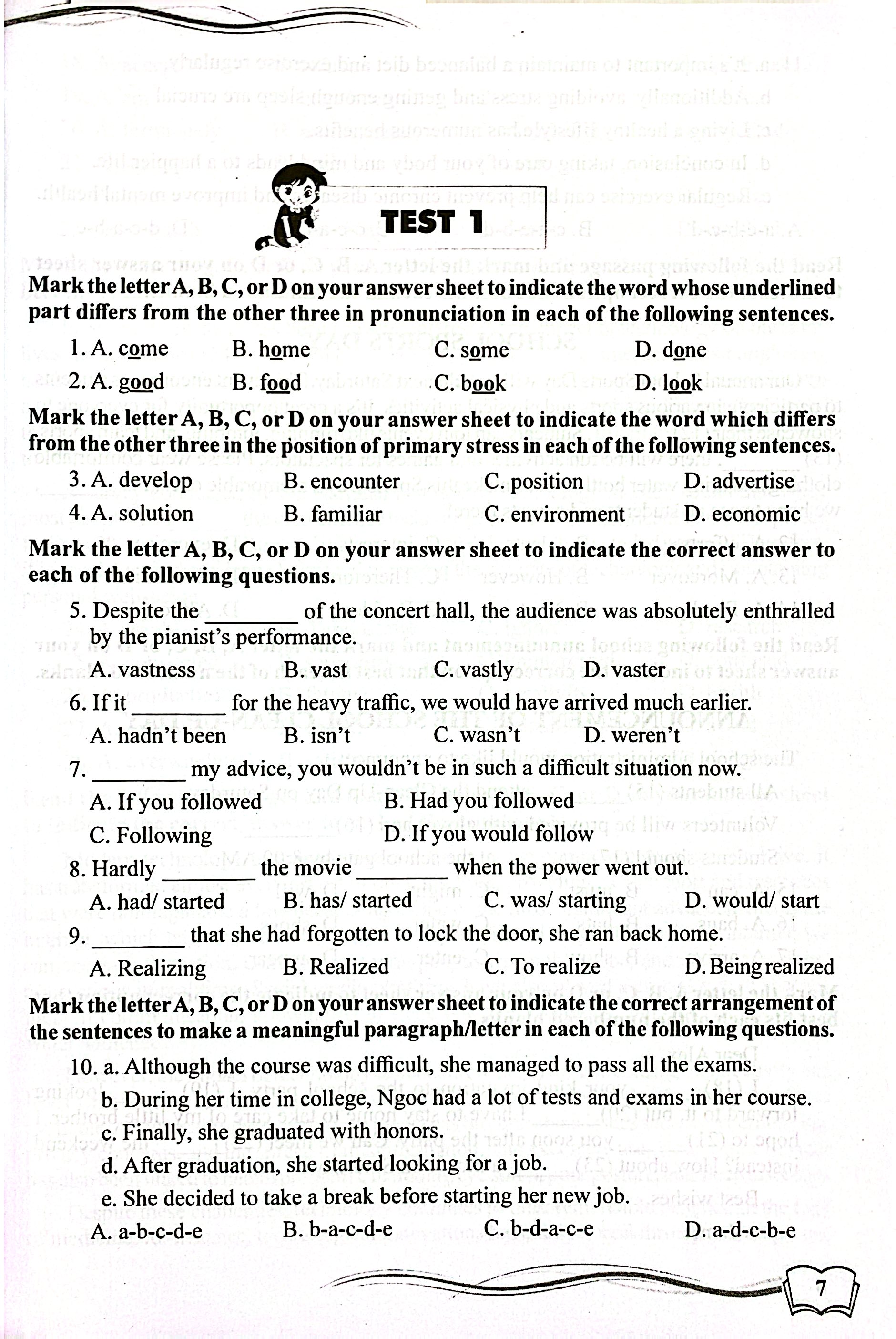Trắc Nghiệm Luyện Thi Trung Học Phổ Thông Quốc Gia - Môn Tiếng Anh - Ảnh 5