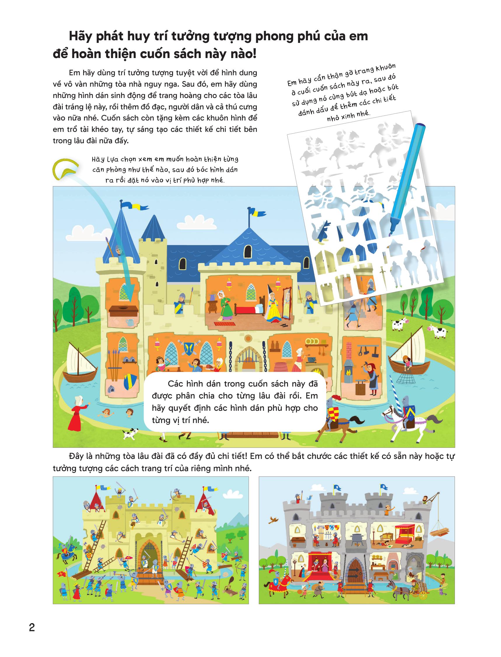 Trang Trí Lâu Đài - Với Gần 600 Miếng Dán Và Khuôn Hình Sáng Tạo - Bìa Cứng - Ảnh 4