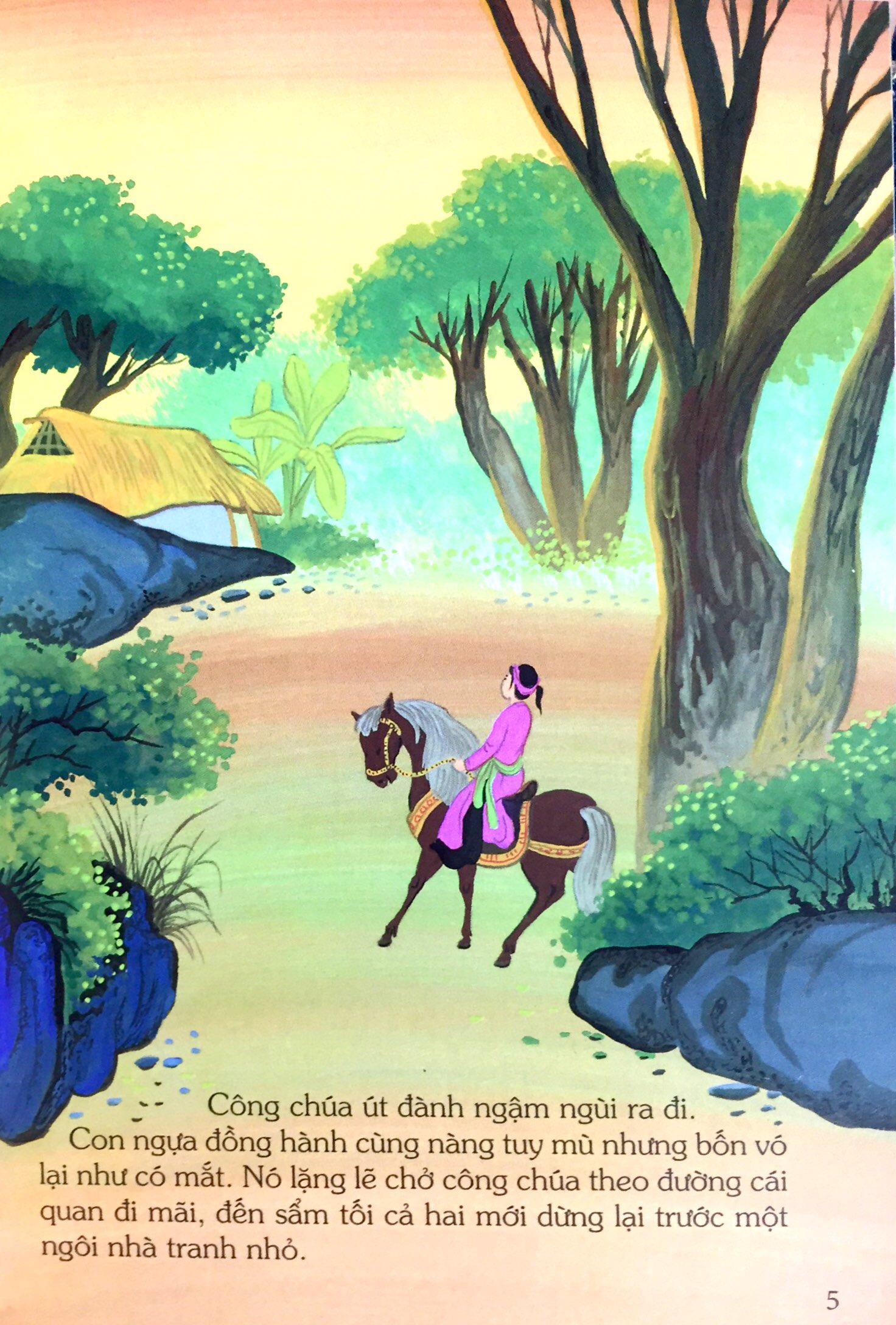 tranh truyện dân gian việt nam - nàng công chúa bán than (tái bản 2024) - Ảnh 6