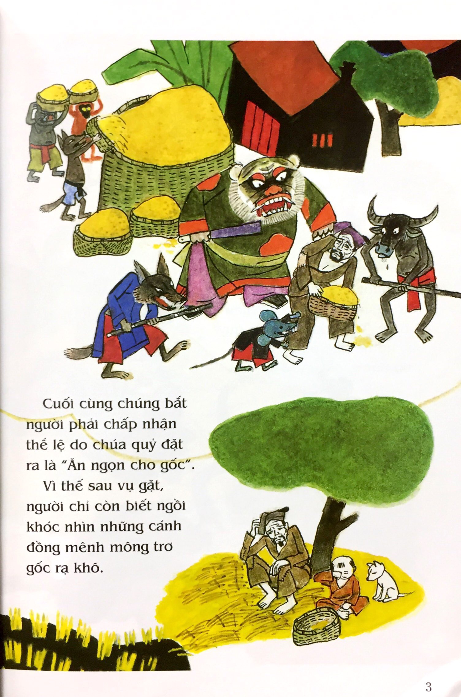 tranh truyện dân gian việt nam - sự tích cây nêu ngày tết (tái bản 2023) - Ảnh 3