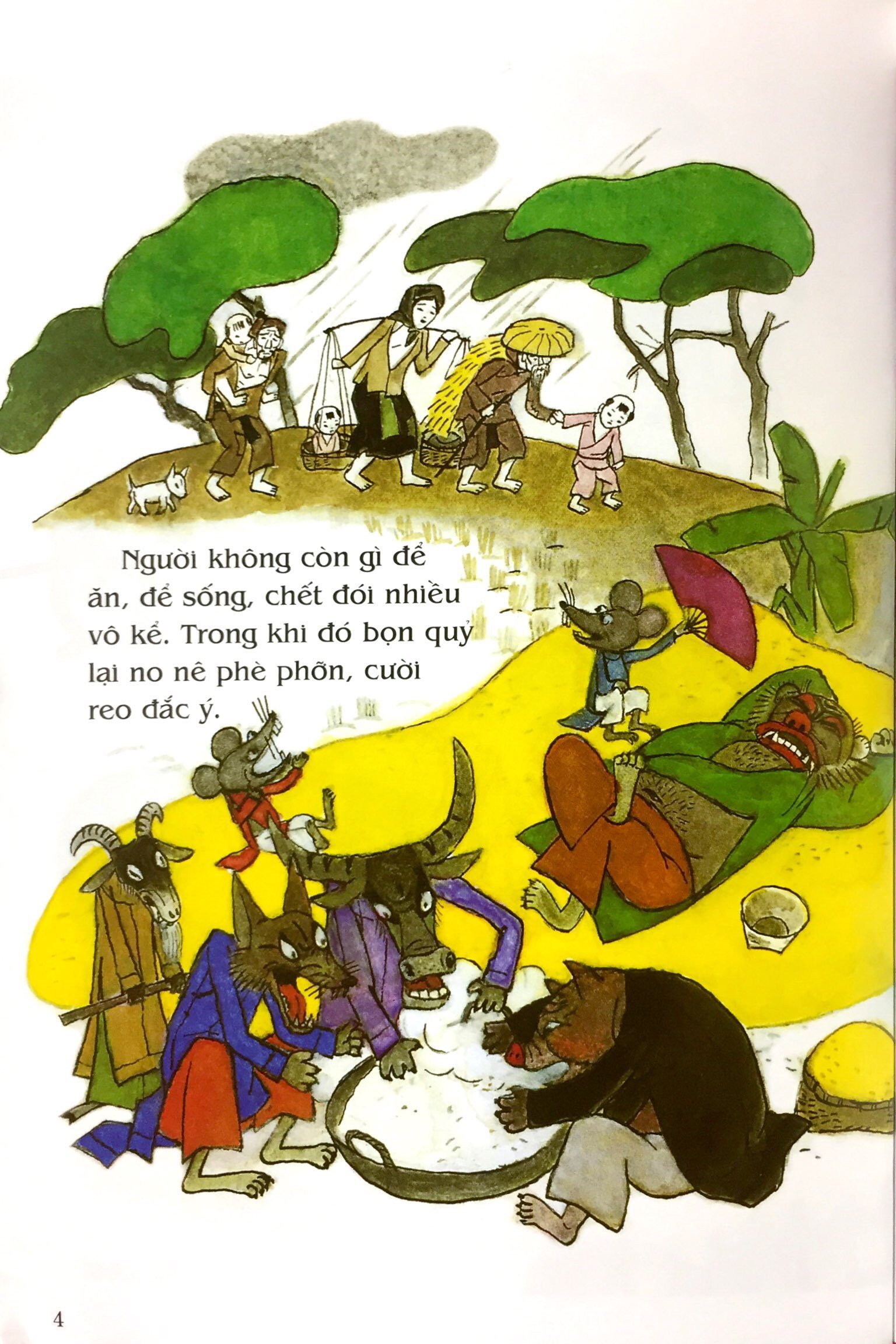 tranh truyện dân gian việt nam - sự tích cây nêu ngày tết (tái bản 2023) - Ảnh 4