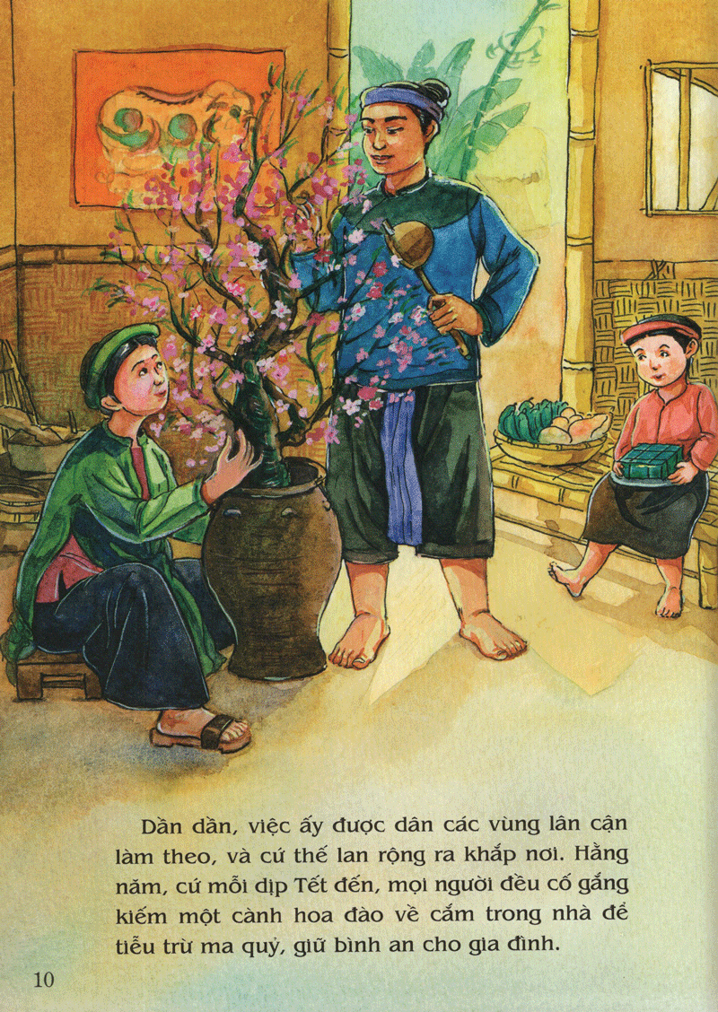 tranh truyện dân gian việt nam - sự tích hoa đào, hoa mai (tái bản 2024) - Ảnh 11