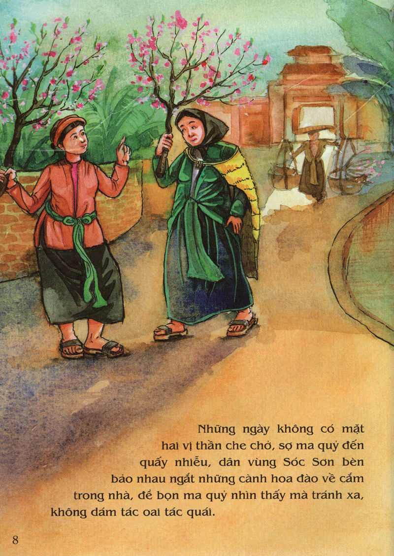 tranh truyện dân gian việt nam - sự tích hoa đào, hoa mai (tái bản 2024) - Ảnh 9