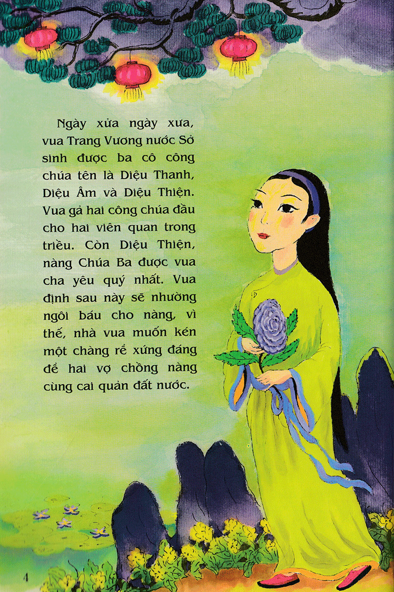 tranh truyện dân gian việt nam - sự tích phật bà quan âm (tái bản 2023) - Ảnh 4