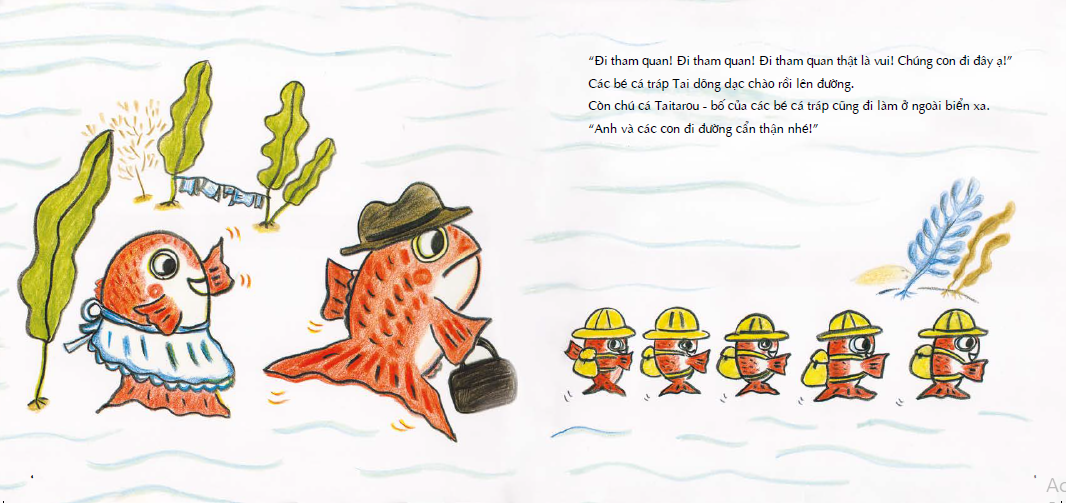 tranh truyện ehon - bé học kỹ năng sống - cô cá setouchi taiko muốn đi tham quan (từ 3 - 4 tuổi) - Ảnh 4
