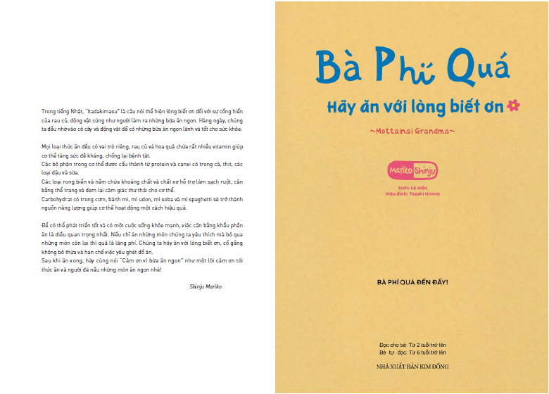 tranh truyện ehon nhật bản - bà phí quá - hãy ăn với lòng biết ơn (tái bản 2023) - Ảnh 3