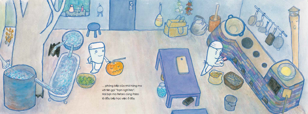 tranh truyện ehon nhật bản - bé học kỹ năng sống - chuyện của sakupi và taropo: đầu bếp ma - Ảnh 4