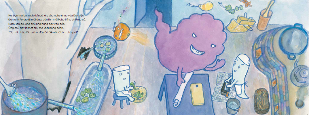 tranh truyện ehon nhật bản - bé học kỹ năng sống - chuyện của sakupi và taropo: đầu bếp ma - Ảnh 5