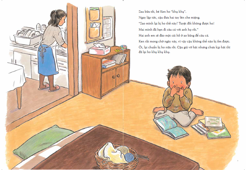 tranh truyện ehon nhật bản - cháu không bị ốm đâu (từ 2 - 6 tuổi) - Ảnh 3