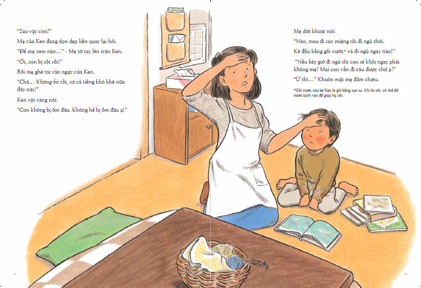 tranh truyện ehon nhật bản - cháu không bị ốm đâu (từ 2 - 6 tuổi) - Ảnh 4