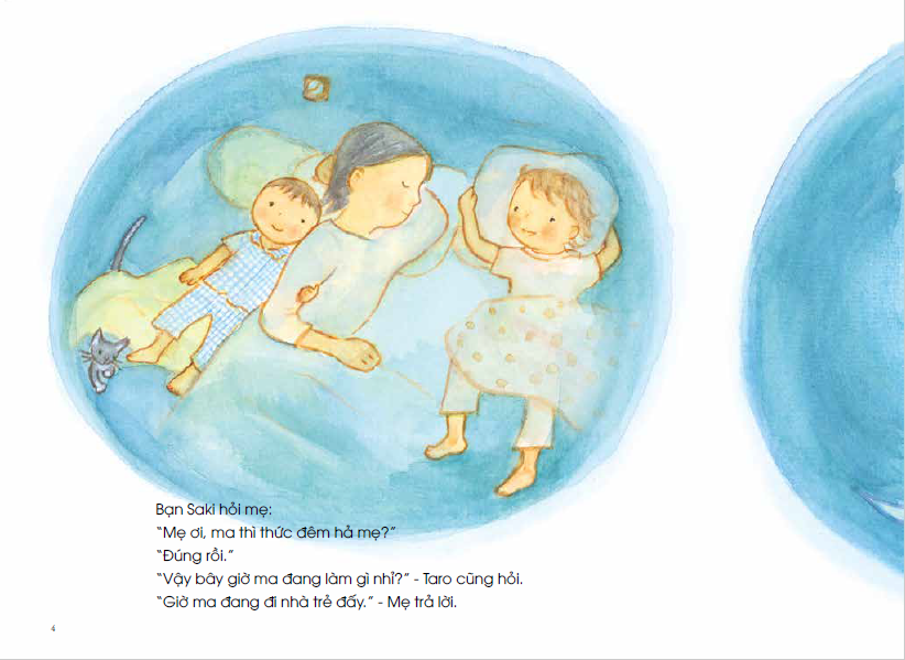 tranh truyện ehon nhật bản - chuyện của sakupi và taropo - một ngày của gia đình ma (dành cho trẻ từ 3 - 6 tuổi) (tái bản 2023) - Ảnh 4