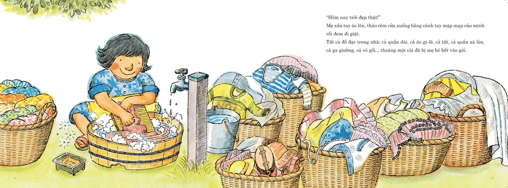 tranh truyện ehon nhật bản - mẹ giặt đồ (tái bản 2023) - Ảnh 3