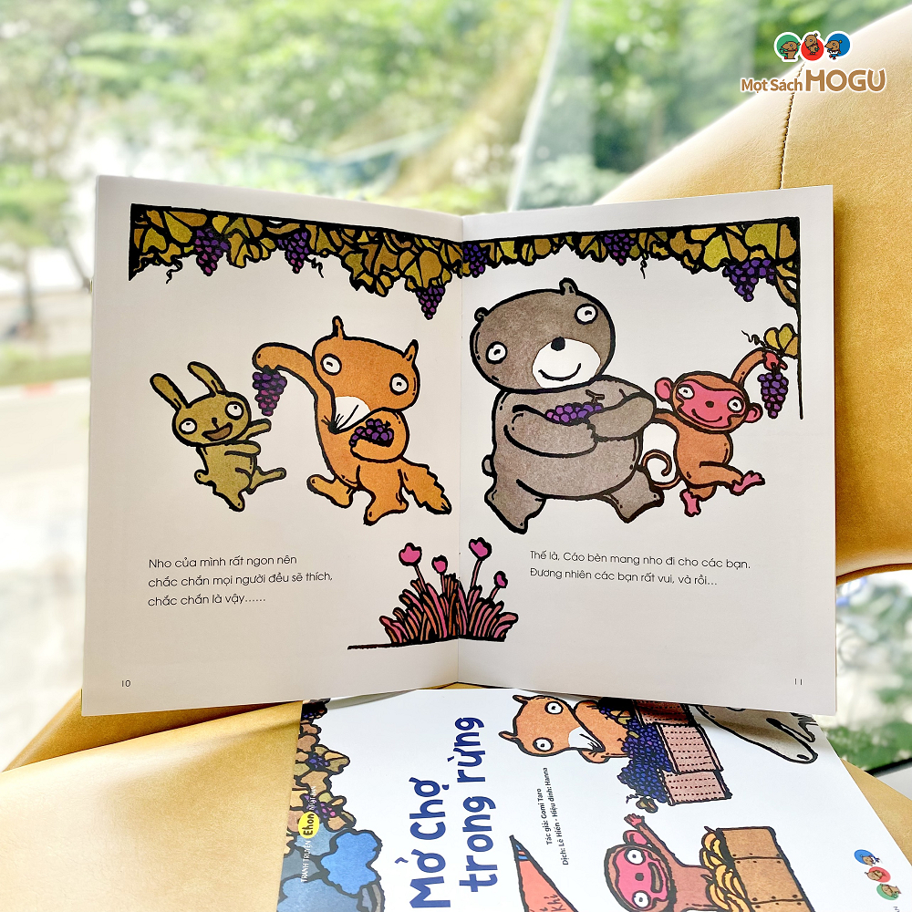 tranh truyện ehon nhật bản - mở chợ trong rừng - Ảnh 3