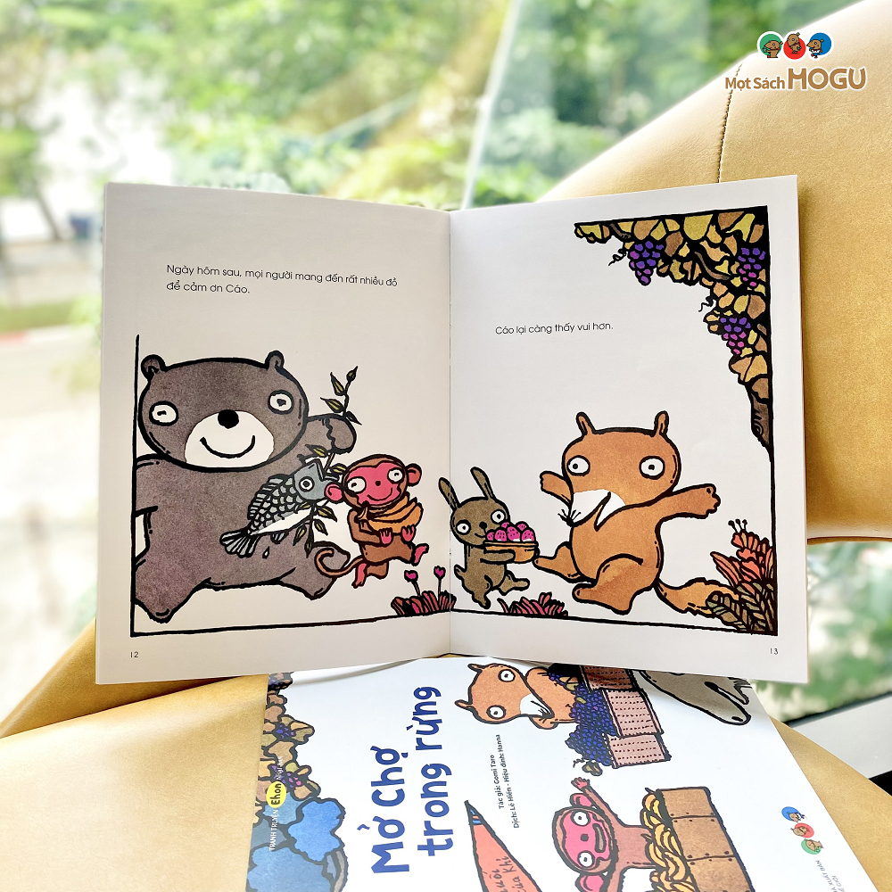 tranh truyện ehon nhật bản - mở chợ trong rừng - Ảnh 4