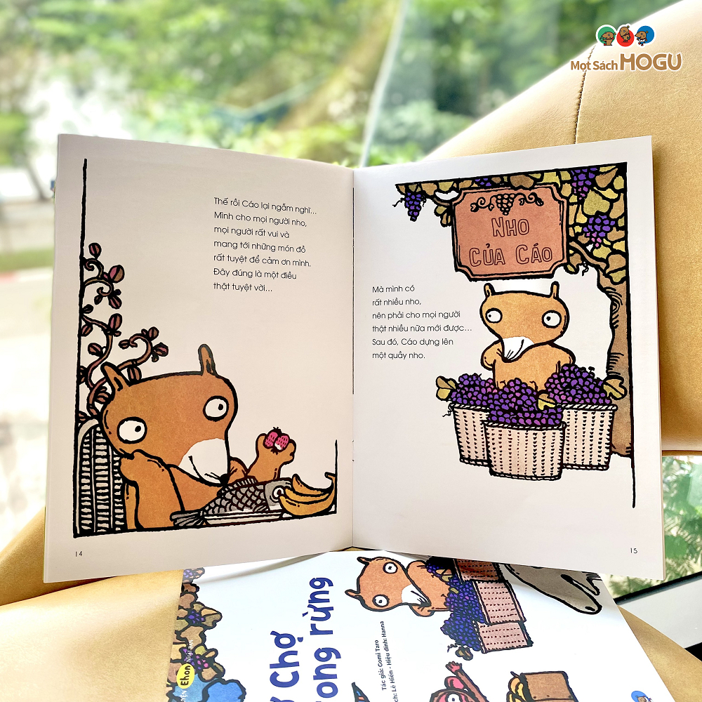 tranh truyện ehon nhật bản - mở chợ trong rừng - Ảnh 5