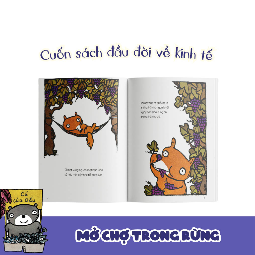 tranh truyện ehon nhật bản - mở chợ trong rừng - Ảnh 7