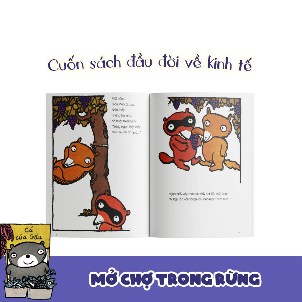 tranh truyện ehon nhật bản - mở chợ trong rừng - Ảnh 8