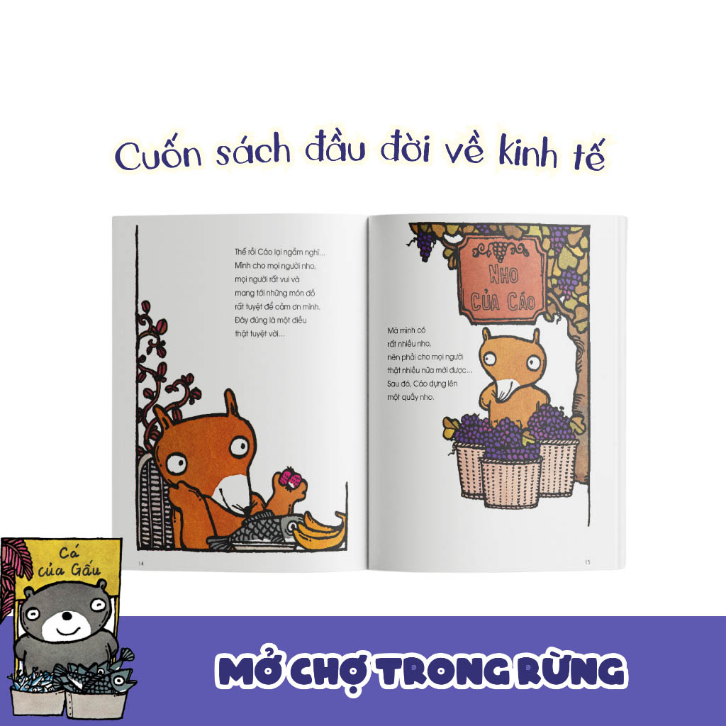 tranh truyện ehon nhật bản - mở chợ trong rừng - Ảnh 9