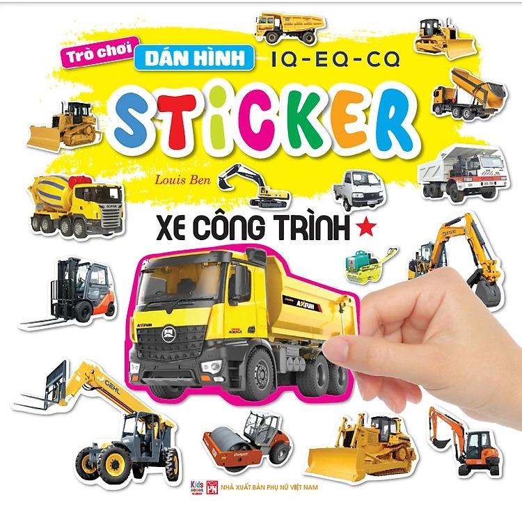 trò chơi dán hình iq-eq-cq - sticker - xe công trình - tập 1 - Ảnh 2