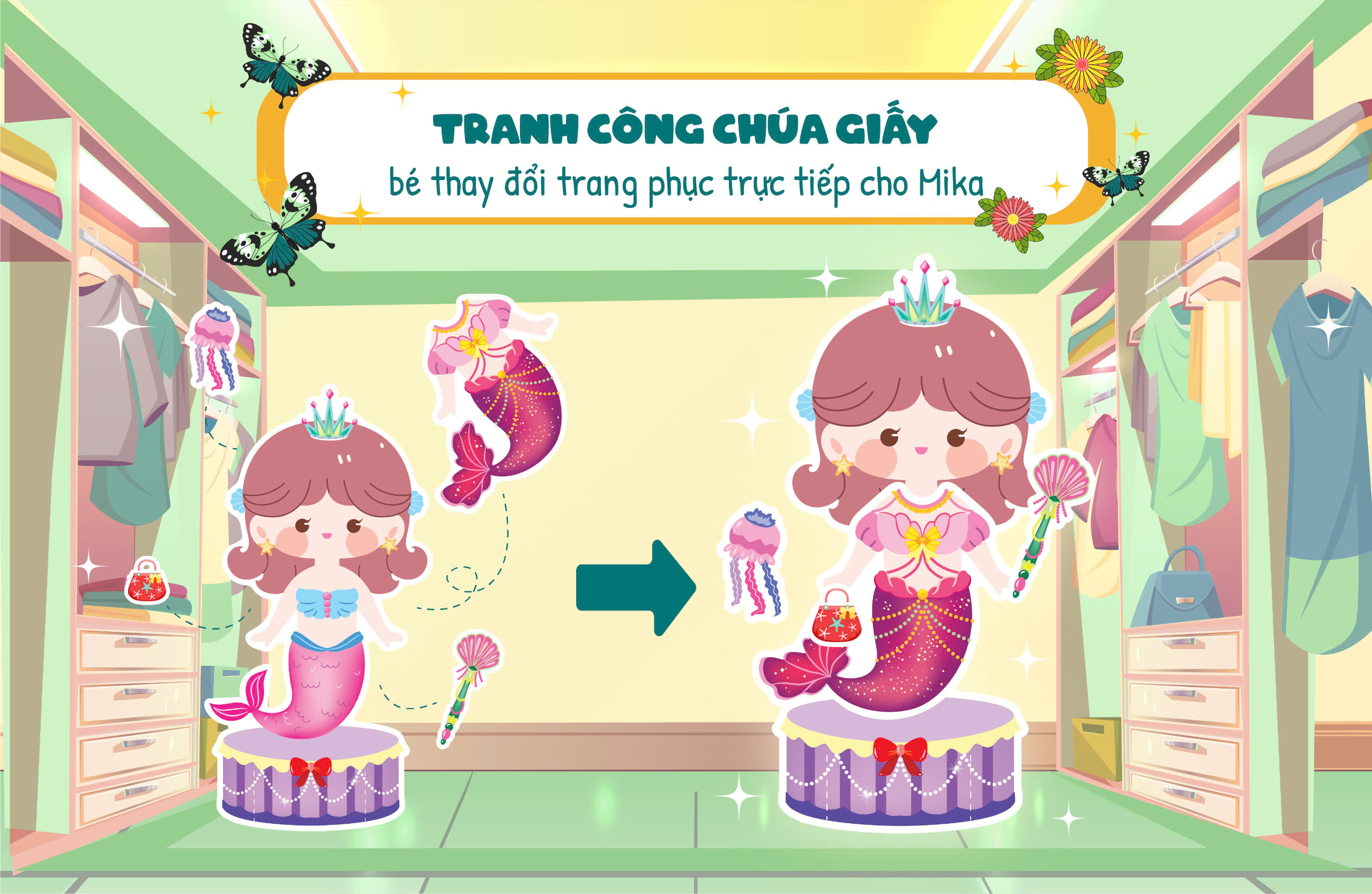 trò chơi sắp xếp tủ đồ cùng mika xinh đẹp - thời trang và phụ kiện nàng tiên cá - Ảnh 3