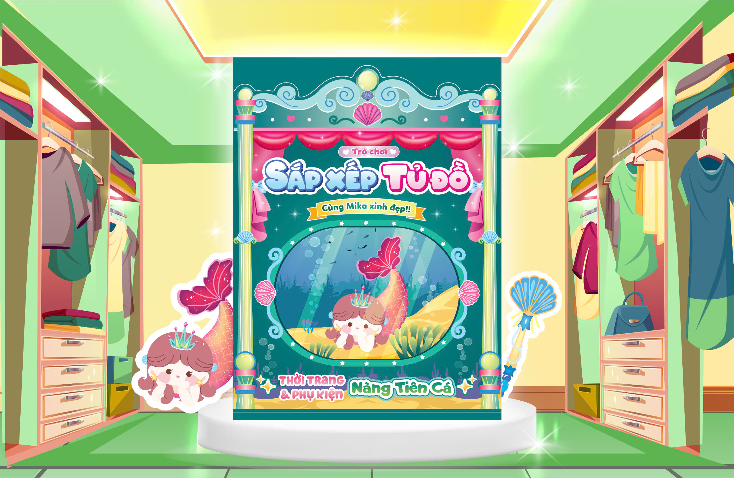 trò chơi sắp xếp tủ đồ cùng mika xinh đẹp - thời trang và phụ kiện nàng tiên cá - Ảnh 4