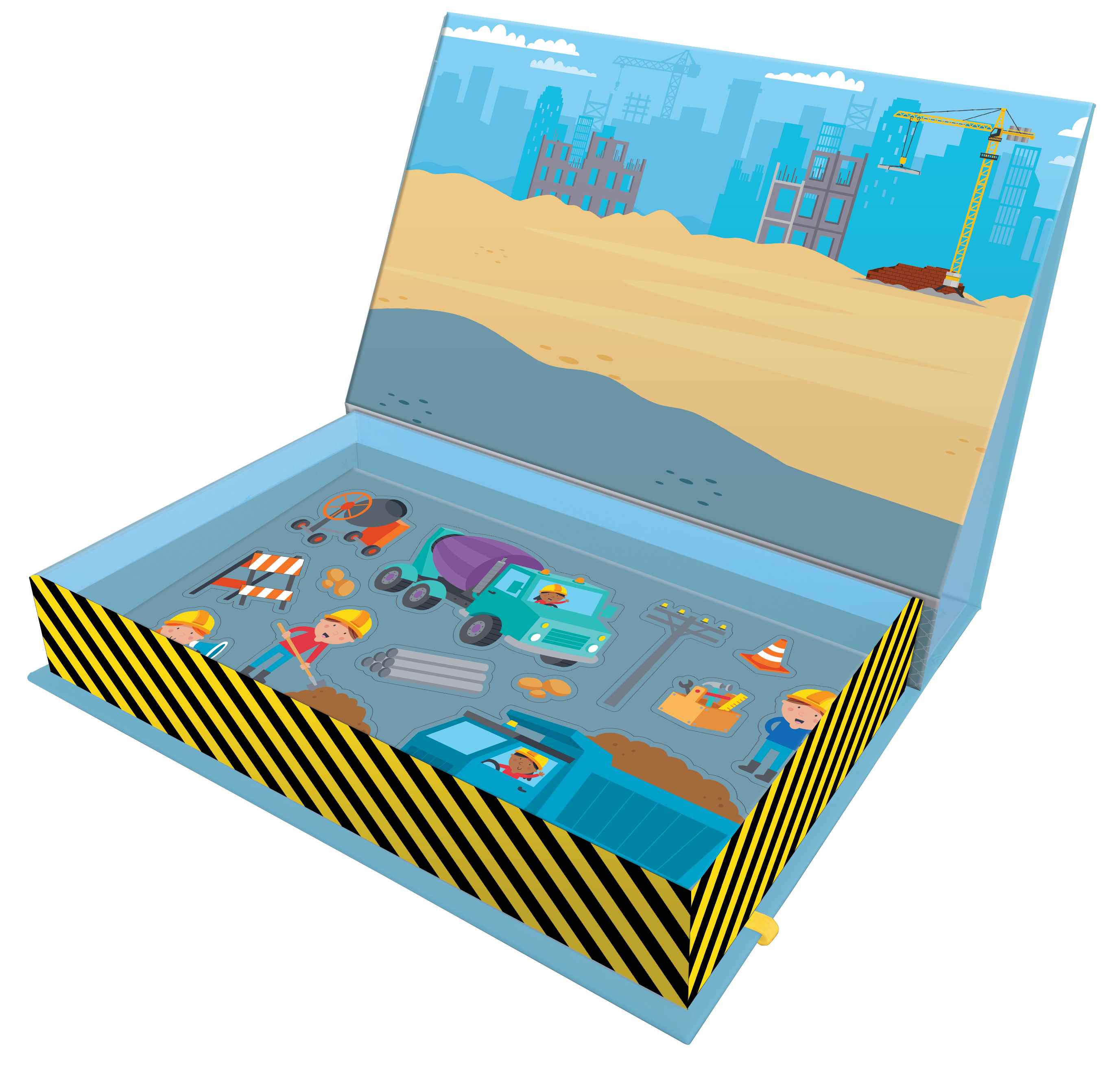 trucks & diggers - book & magnetic play set - Ảnh 3