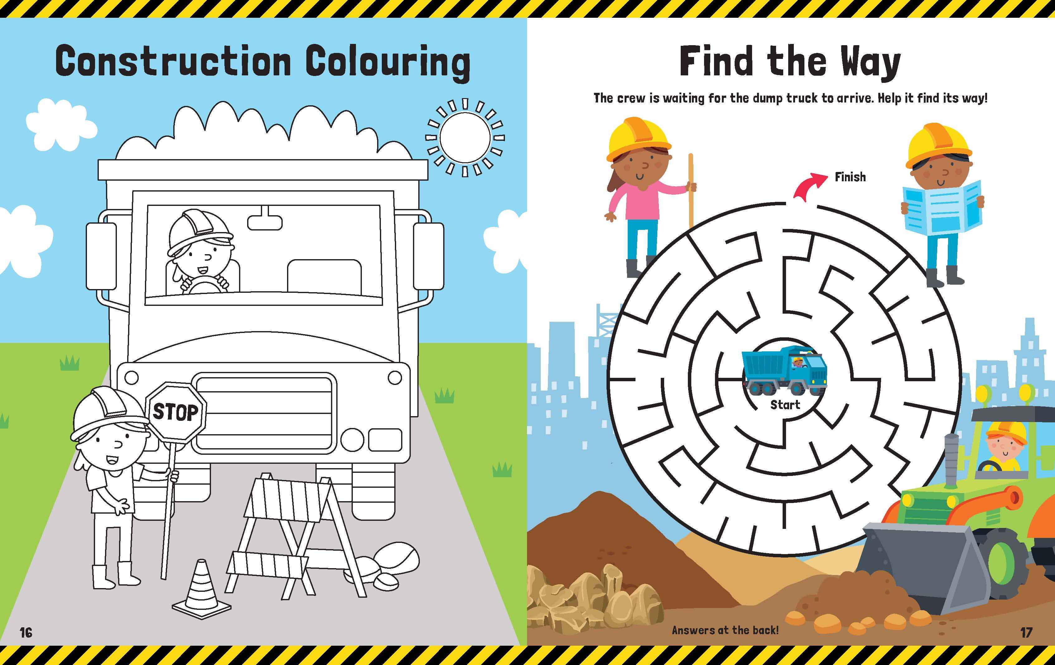 trucks & diggers - book & magnetic play set - Ảnh 4