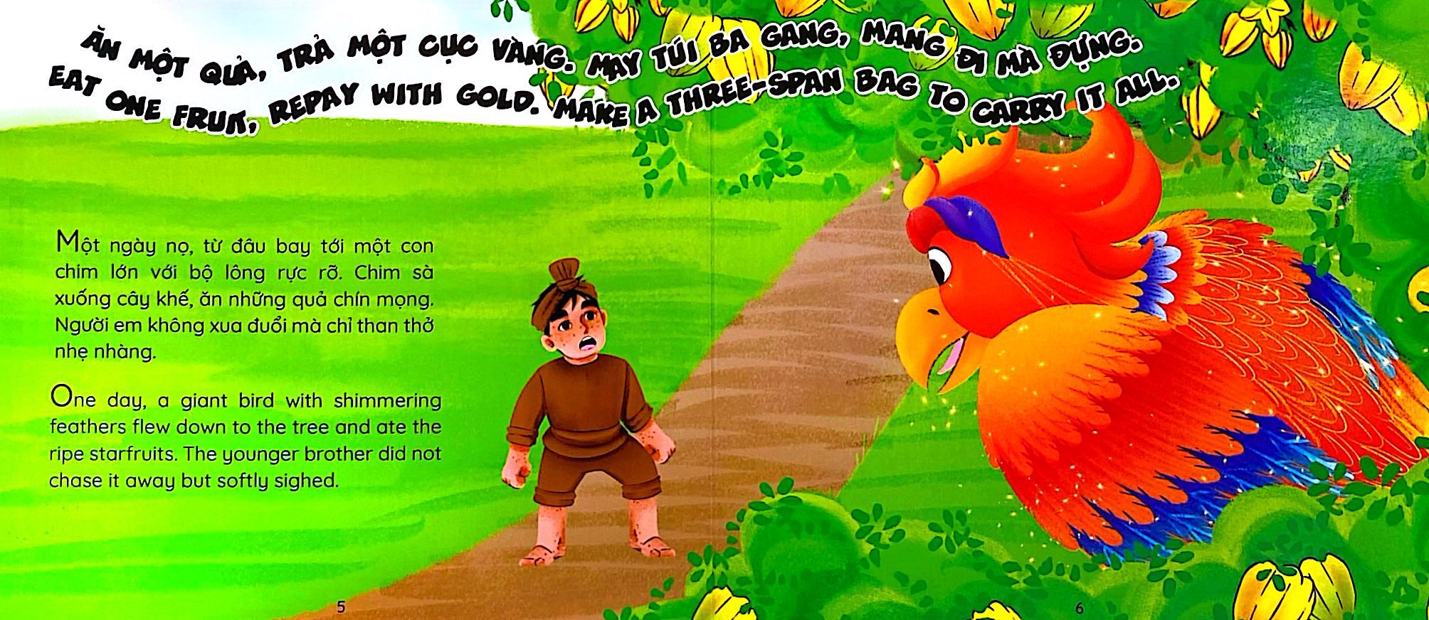 Truyện Cổ Tích AR - Sự Tích Ăn Khế Trả Vàng - The Legend Of The Starfruit Tree - Bìa Cứng - Ảnh 5