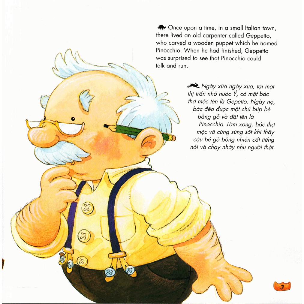 truyện cổ tích nổi tiếng (song ngữ việt anh) - pinocchio - chú bé người gỗ pinocchio (tái bản 2019) - Ảnh 3