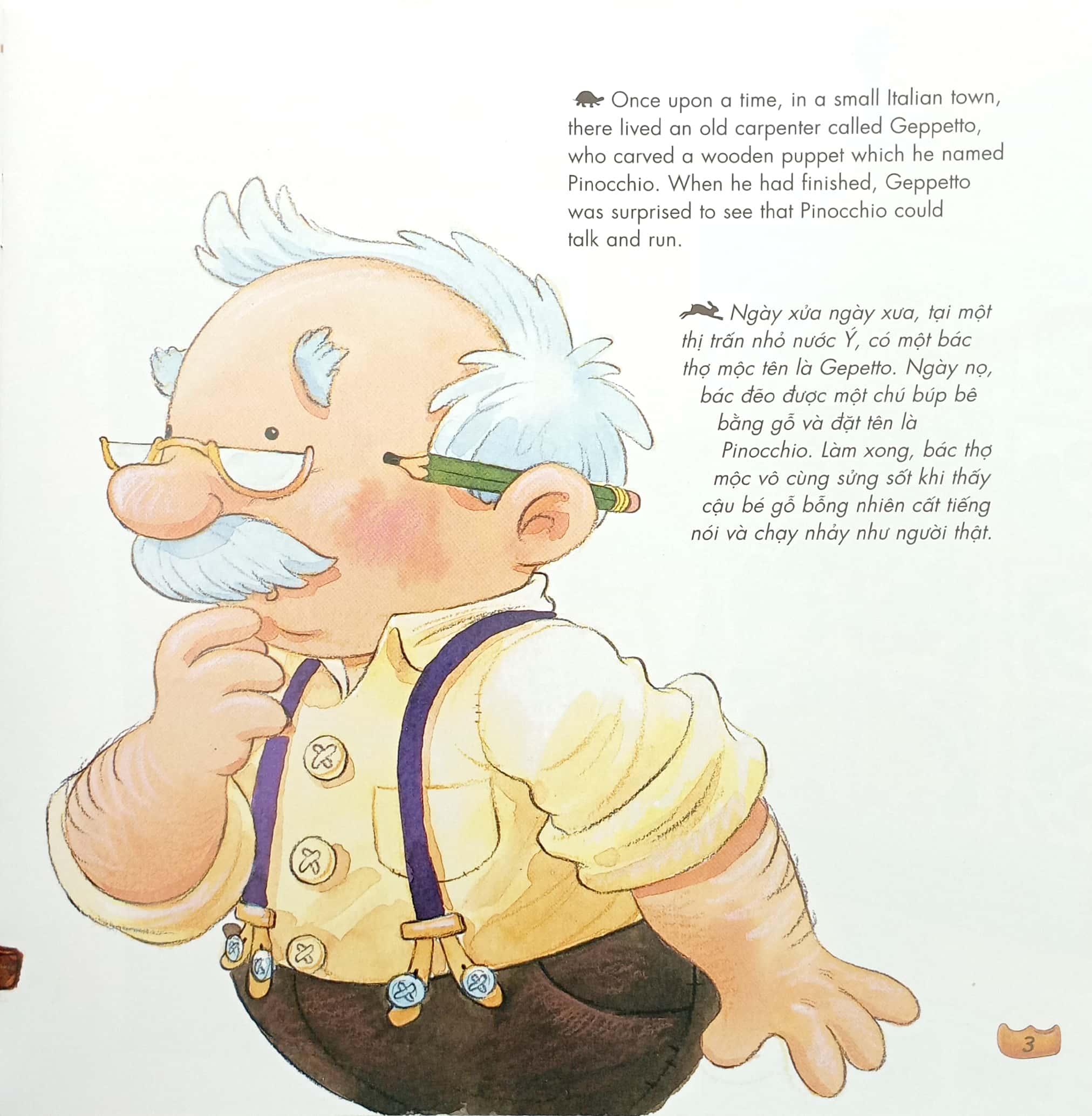 truyện cổ tích nổi tiếng (song ngữ việt anh) - pinocchio - chú bé người gỗ pinocchio (tái bản 2023) - Ảnh 4