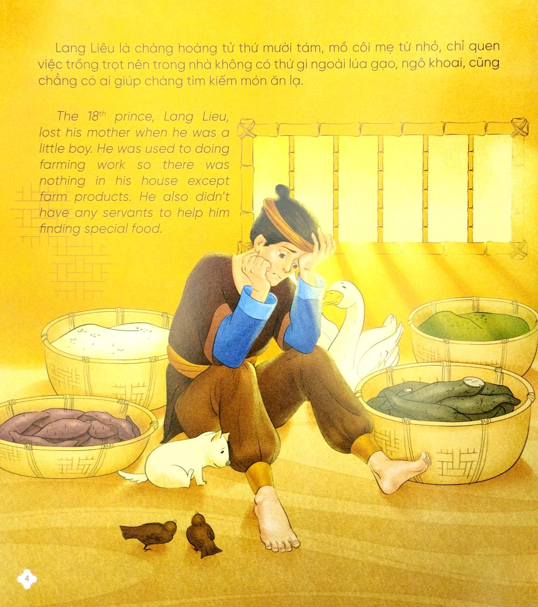 truyện cổ tích việt nam chọn lọc song ngữ việt-anh - xưa ơi là xưa - sọ dừa-bánh chưng bánh giầy-cậu bé tích chu - Ảnh 5