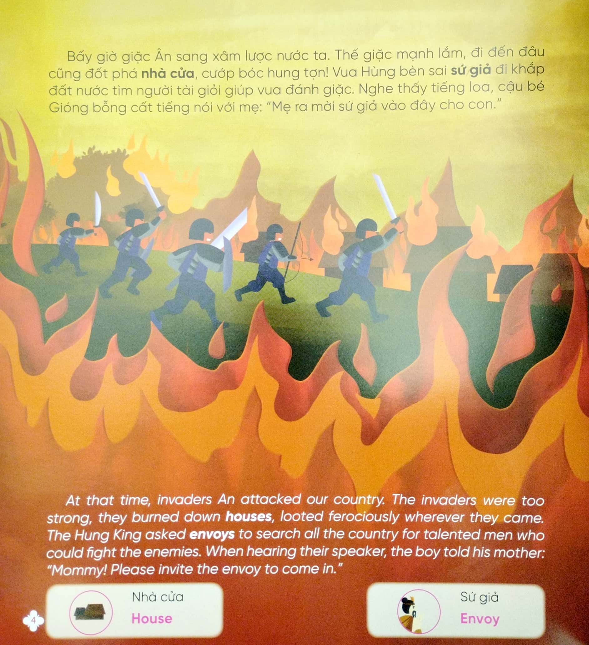 truyện cổ tích việt nam chọn lọc song ngữ việt-anh - xưa ơi là xưa - thánh gióng-yết kiêu-sơn tinh thủy tinh - Ảnh 5