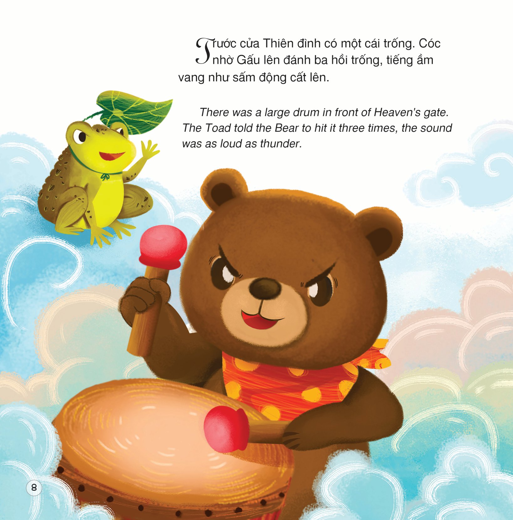 truyện cổ tích việt nam - cóc kiện trời (song ngữ việt - anh) - Ảnh 9