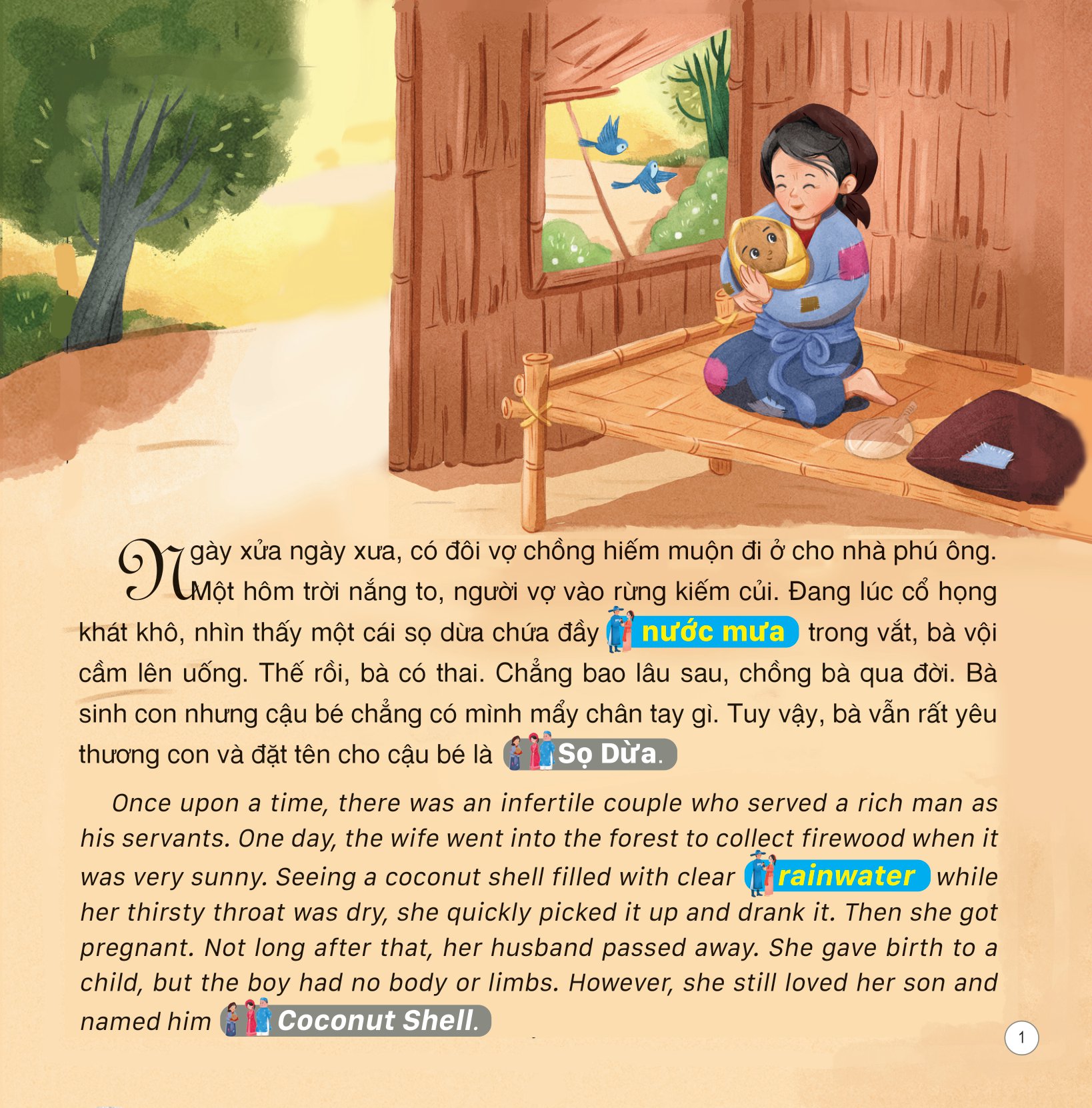 truyện cổ tích việt nam (song ngữ việt-anh) - sọ dừa - Ảnh 2