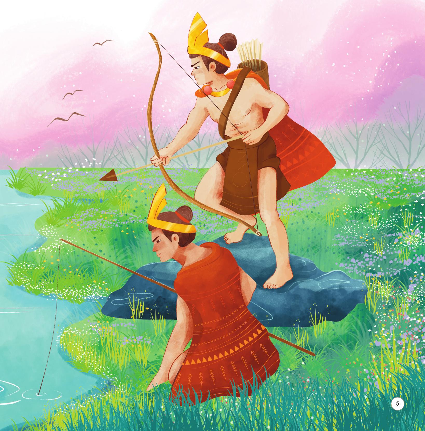 truyện cổ tích việt nam - sự tích bánh chưng, bánh giầy - song ngữ việt-anh - Ảnh 6